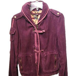 DA-NANG purple washed corduroy military/moto jacket